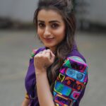 Trisha Instagram - Walking my way into…😈 Wearing @minisondhiofficial Earrings @wrapgame.co Rings @overrated92.5silver @mediatribein Shoes @charleskeithofficial Styled by @ekalakhani @malinikarthikeyan @team___e Hair @rohini_hairstylist Makeup @uspawar3 Shot by @thestoryteller_india @lyca_productions #Raangi #TrishaKrishnan #Trisha