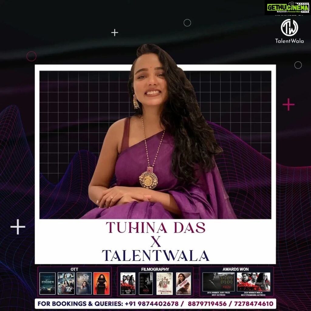 Tuhina Das Instagram - We're delighted to share some exciting news with you all!  The very talented Tuhina Das, a rising star in the entertainment industry and who has captivated audiences with her incredible acting skills, is now exclusively managed by TalentWala, and we couldn't be more thrilled! 🎉   We're honored to have her as a part of our TalentWala family, and we're eager to work with her to take her career to new heights.  Stay tuned for updates on Tuhina's upcoming projects and events. Thank you for your support, and let's celebrate this new chapter together! ✨