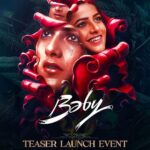 Vaishnavi Chaitanya Instagram - The Grand Teaser Launch Event of New Age Love Story #BabyTheMovie❤️ Today @ 5 PM😍 📍Prasad Labs, HYD See you all ..!! Written & Directed by @sairazesh Produced by @SKNonline @ananddeverakonda @virajashwinjarajapu @massmoviemakers @vijai_bulganin @balreddy_p