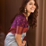 Vani Bhojan Instagram - Festive season is here and avail 10% off on this brand new vibrant semi silk saree using the code VANIS10 @thepallushop @mspinkpantherjewel @arunprasath_photography