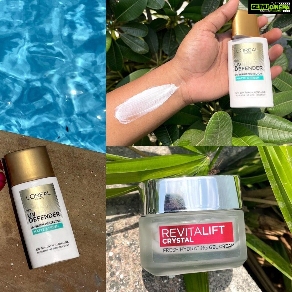 Vani Bhojan Instagram - My Summer Skincare ft. L’Oreal Paris Have been obsessed with the Crystal Gel Cream and UV Defenders. The two main skin care concerns of oily skin and UV protection have been taken care by these products and I can see my skin have that summer glow on. The crystal gel cream is packed with salicylic acid and gives 8 hours of oil control while keeping the skin crystal clear. The Uv Defender sunscreen has SPF 50+ and gives long hours of UV protection. Add these to your routine now and you will thank me! GIVEAWAY ALERT! 📍 Rules: Tag 3 people in the comments that you think should definitely try out this routine! One lucky winner will win the entire crystal range products! #Collab #UVDefender #crystalrevolution