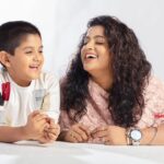 Veena Nair Instagram - ❤️mine❤️ stylist : @laamiya.c.k photo : @sidhiqueakber Mua : @makeup_blooms_makeover_ @lasim_blooms @makeover_by_aswathyprasanth kid costume : @magic_design_m
