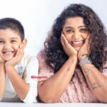 Veena Nair Instagram - My lifeline❤️❤️❤️❤️ stylist : @laamiya.c.k photo : @sidhiqueakber Mua : @makeup_blooms_makeover_ @lasim_blooms @makeover_by_aswathyprasanth kid costume : @magic_design_m