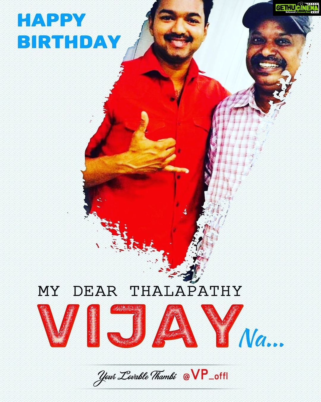 Venkat Kumar Gangai Amaren Instagram - Happy bday #thalabathy god bless #vijayna
