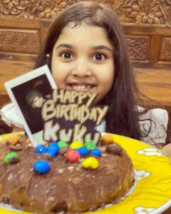 Venkat Kumar Gangai Amaren Instagram - Happy bday my little princess #vikruti #kuku god bless!! Love u!! Cake courtesy #shivani #HomeMadeCake #2020pic new pic coming soon😁😄