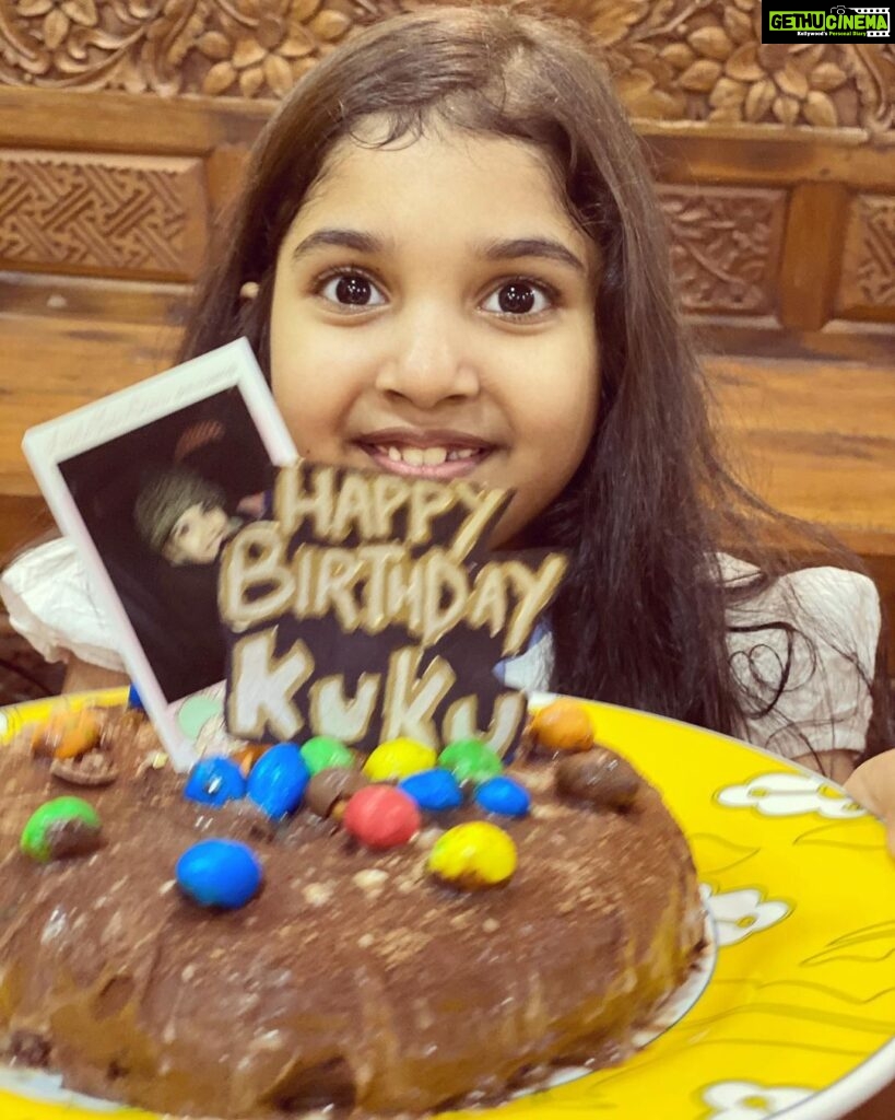Venkat Kumar Gangai Amaren Instagram - Happy bday my little princess #vikruti #kuku god bless!! Love u!! Cake courtesy #shivani #HomeMadeCake #2020pic new pic coming soon😁😄