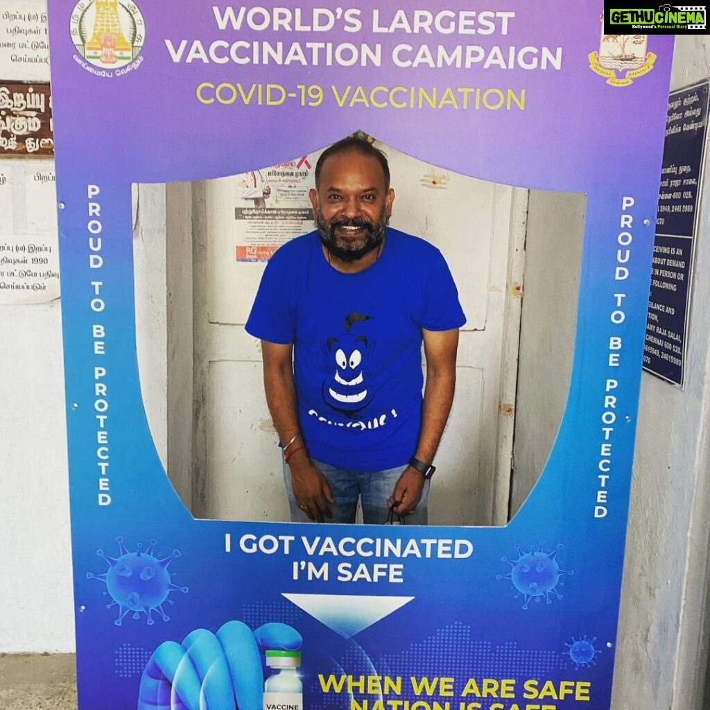 Venkat Kumar Gangai Amaren Instagram - On world Heath day!! Got my self vaccinated!! Get yours!! Let’s stay safe and protected esp for us and the loved ones around us!! #greaterchennaicorporation #covidvacccine #vaccinationdone✔️