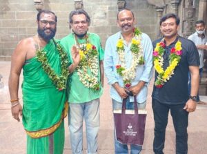 Venkat Kumar Gangai Amaren Instagram - Blessings from #rameshwaram 🙏🏽🙏🏽 @premgi @aravindaakash thank q #balajivathiyar for all the help 🙏🏽❤️