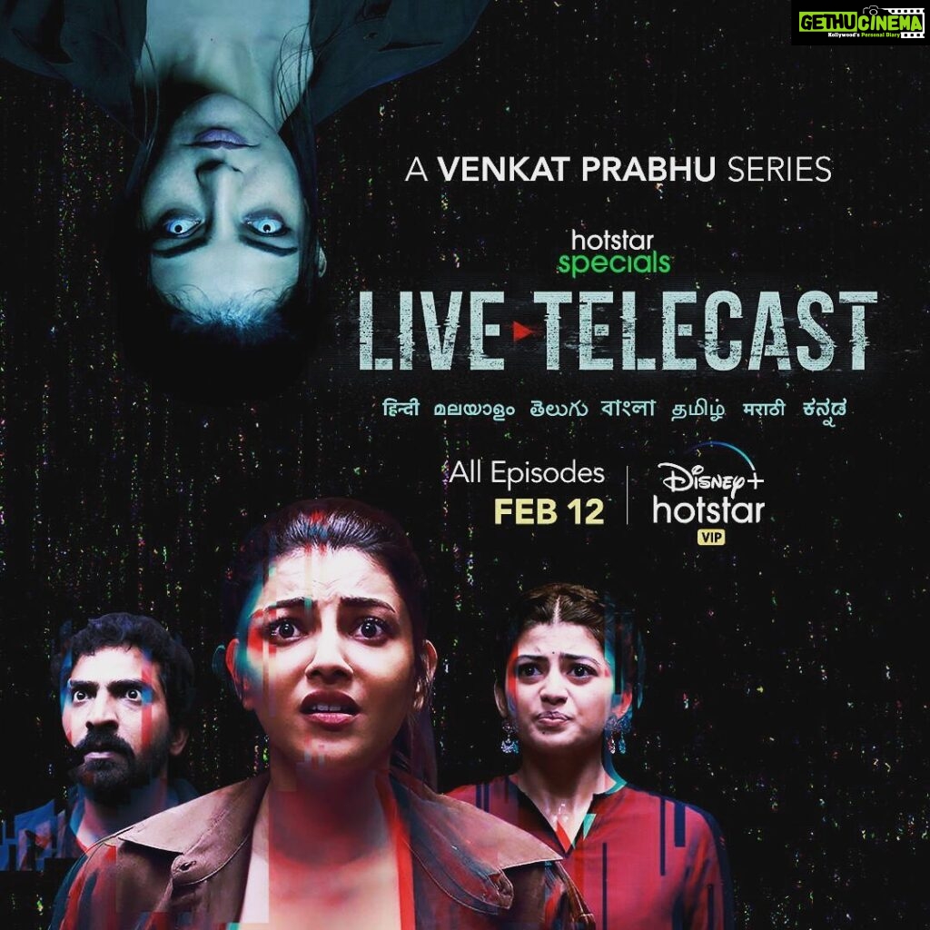 Venkat Kumar Gangai Amaren Instagram - Evil goes Live from feb 12th only on @disneyplushotstar #நேரடிஒளிபரப்பு #LiveTelecast @kajalaggarwalofficial @vaibhav30 @kayal_anandhi @priyankanairofficial @rajeshyadavdop @premgi @aishwarya_12dec @arunachalamsubramaniam