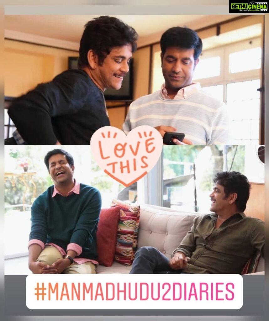 Vennela Kishore Instagram - Has been such an amazing experience working with Nag sir on #manmadhudu2 .. He really knows how to make good times happen. Ever grateful to him n @rahulr_23 for letting me be part of the film🤗🤗
