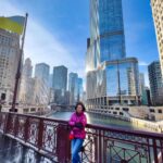Vidhya Instagram – A cold and windy day at Chicago😍 Chicago Downtown