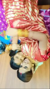 Vidhya Mohan Instagram - Happy together ❤️❤️@vidyavinumohan . . . #abiyummeenavum👩‍👧❤😍 #abiyumnaanum #upcomingsequence #bpnding #love #prganancy #riyamanoj_official #vidyavinomohan #abi #meenama