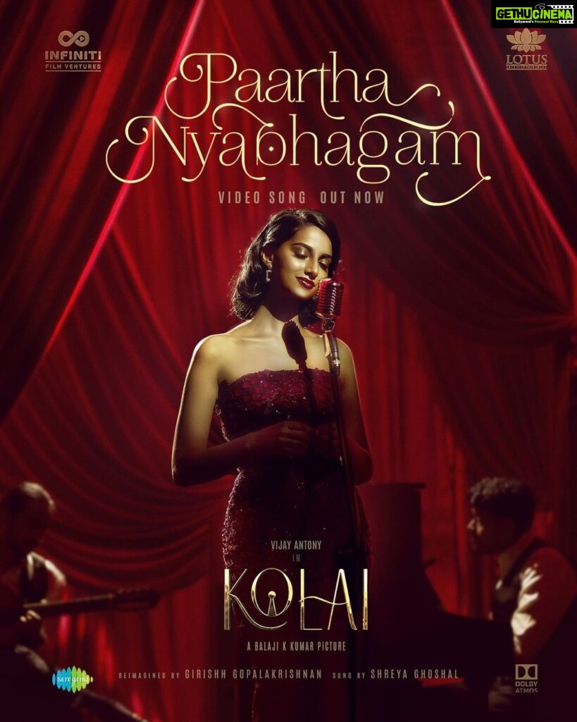 Vijay Antony Instagram - The glorious💫 #PaarthaNyabhagam song in the voice of @shreyaghoshal from #Kolai is here! ▶️https://youtu.be/rSwGjqpfSxM Reimagined by @girishhgopal Sung by @shreyaghoshal Directed by @dirbalajikumar Produced by @infinitifilmventures & @lotuspictures.ig Starring @ritika_offl @meenakshichaudhary006 @sharma_murli @radikaasarathkumar @johnvijayofficial @sidshankar_ @actorkishorekumar @arjunchidambaram @samkitbohra_ @minotiramachandra @milton_obadhia @chiraag_ranka @s1suresh_moorthy Producers @bohra.Kamal @dhananjayang2 #Pradeepb @bohra6486 #tansridoraisingam @sidshankar_ @rvs.ashokkumar Technicians @vijayansivakumar @girishhgopal @selva_rk @maheshmathew0602 #KArusamy @svijayrathinam @art.rameshacharya #pradeeeeep @shimona_stalin @snehamnj @asthabisani @tuneyjohn @donechannel1 @ctcmediaboy @saregamatamil #SaregamaGlobal