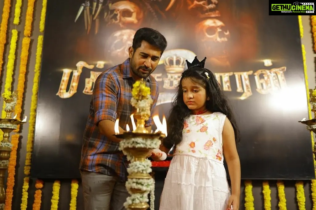 Vijay Antony Instagram - Here's the special guest who lit the lamp and inaugurated #Pichaikkaran2 #Bichagadu2 shoot - #LaaraVijayAntony 😊