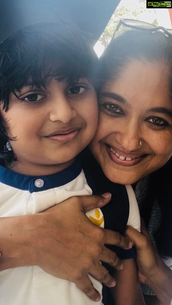 Vijayalakshmi Instagram - All these days he had been waiting for this last day of school. He was Excited for the long summer holidays! Till last night. today morning he gave me a hug as usual but refused to lemme go. I knew something was wrong. Is eveything ok nilan? I asked. Amma im very emotional. Why Kanna? Today is the last day of roopa mam class. I love her so much. I want to stay with her. Ok, roopa mam and nilan share this beautiful bond. Nilan is too good at recognising good souls and when he fell for roopa mam I could only imagine wat a beautiful person she should be. When I met her in person I fell for her too. I was super happy as a mother for nilan to spend his school time with her. Coming back to today.. I had to cheer nilan up for the last day of school. Explaining him things always works. So I tried. “ nilan u r a boy.. so many wonderful women are going to come and go in your life. They will fill a phase of your life making it beautiful and when it’s time u have to let them go.cherish the memories but You need to move on. U can’t be selfish and keep roopa mam all for yourself. Angels like roopa mam should keep flying.. making many more kids lives beautiful just the way she made yours! He nodded. And that’s how we decided to have super fun today at school with roopa mam. But Guess wat. It din work. Kutty nilan came out with a long face. He din want to let her go. He was behind her like a puppy. My genes. Crazy for love. finally when we said bye to her. I gave roopa mam a hug and she whispered to me “Thanks for this lovely boy” 🥹🤍🤍🤍🤍 #NILAN #beautifulthingcalledlife #grateful