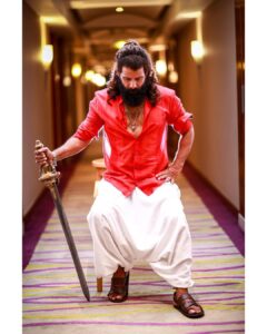 Vikram Instagram - Red & White. Not quite ready to fight. #adithakarikalan #ps2