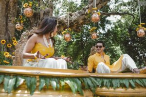 Vishak Nair Instagram - Haldi 🌼

Photography @lightsoncreations

Styled by @styledbyzoya_ 

Outfit for Vishak @men_in_q_wedding 
Outfit for Jayapria 
@chaaya.in