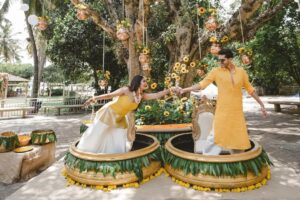 Vishak Nair Instagram - Haldi 🌼

Photography @lightsoncreations

Styled by @styledbyzoya_ 

Outfit for Vishak @men_in_q_wedding 
Outfit for Jayapria 
@chaaya.in