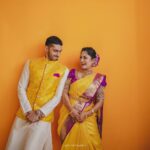 Vishak Nair Instagram - The Engagement (2/3) Shot by the amazing peeps at @lightsoncreations @jiksonphotography Decor by @locsignaturewedding @alwingeorge__locsignature @punarcollective Styled by @stylefilesbyzoya__joy @chaaya.in Outfit for Vishak :@men_in_q_wedding Outfit for Jayapriya: Saree @vijayalakshmisilksarees Bridal blouse : @chaaya.in Assisted by sreelakshmysreekumar @asna_ansar_5 HMU : @aishwaryakarayilofficial