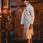 Vishak Nair Instagram - Who brings a gun to a wedding reception? This guy! That's who! 🤴 Photography by @lightsoncreations Decor by @happinessproject_byloc Styled by @styledbyzoya_ Outfit @men_in_q_wedding Footwear @brog_ernakulam MUA @soorajskofficial