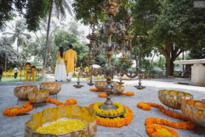 Vishak Nair Instagram - Haldi 🌼

Photography @lightsoncreations

Styled by @styledbyzoya_ 

Outfit for Vishak @men_in_q_wedding 
Outfit for Jayapria 
@chaaya.in
