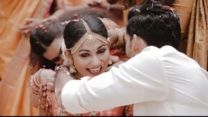 Vishak Nair Instagram - So this happened...😊 Photography/Videography by @lightsoncreations Styled by @styledbyzoya_ Assisted by @__eb___it Outfit for Vishak @men_in_q_wedding Outfit for Jayapria @chaaya.in Mua for Jayapria @aishwaryakarayilofficial Mua for Vishak @soorajskofficial #ViWinsTheJPot
