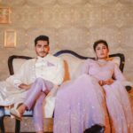 Vishak Nair Instagram - Reception Vol. 1 🤴 Photography by @lightsoncreations Decor by @happinessproject_byloc Styled by @styledbyzoya_ Outfit for Vishak @men_in_q_wedding Outfit for Jayapria @chaaya.in Footwear @brog_ernakulam Mua for Jayapria @aishwaryakarayilofficial Mua for Vishak @soorajskofficial C9 Event Center