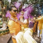 Vishak Nair Instagram - Haldi 🌼🌼 Photography @lightsoncreations Styled by @styledbyzoya_ Outfit for Vishak @men_in_q_wedding Outfit for Jayapria @chaaya.in MoonGate Events Venue