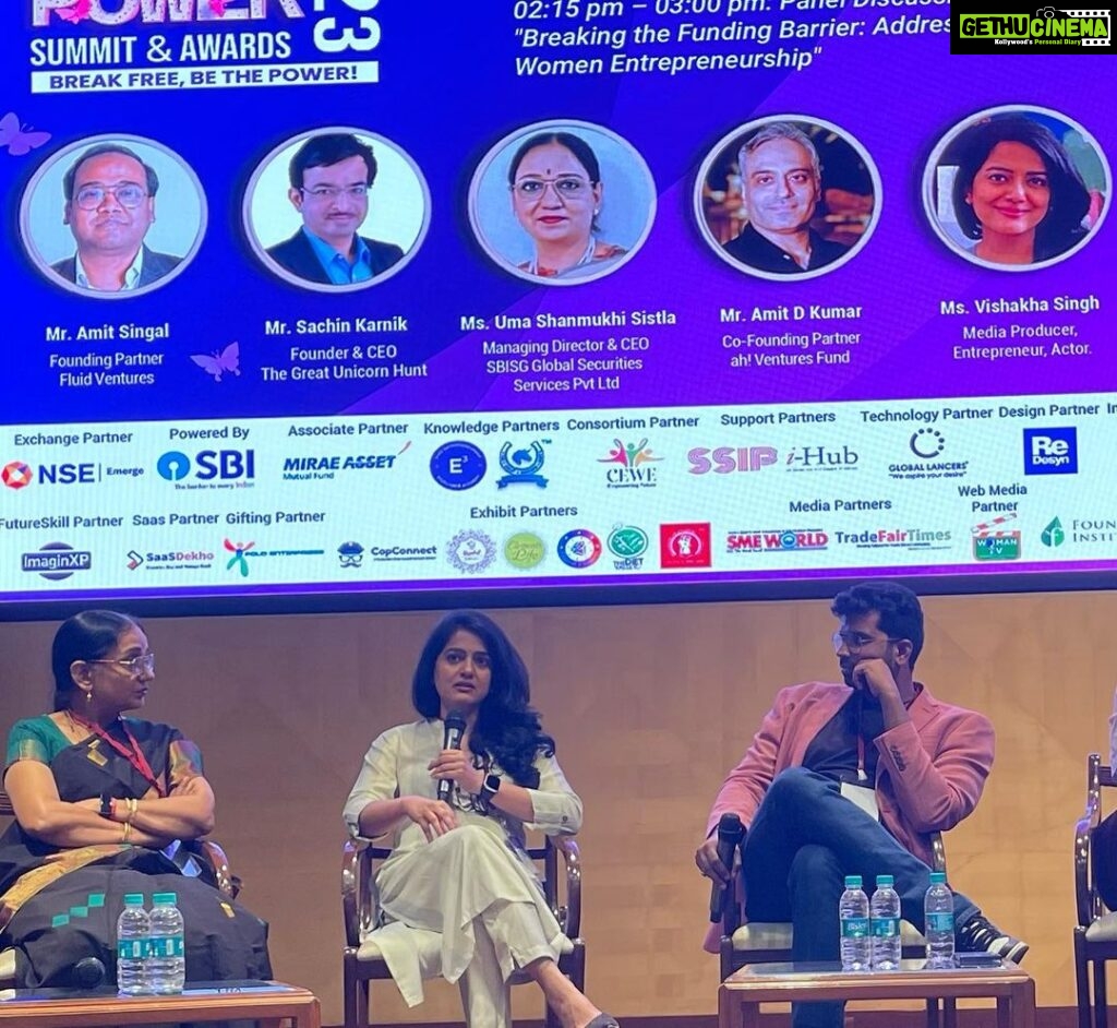 Vishakha Singh Instagram - I recently had the privilege of attending the Annual Women Power Summit & Awards 2023, organized by Minal and Bhavesh Kothari #BilleniumDivasFund. As one of the panelists, I had the opportunity to participate in a stimulating discussion on "Breaking the Funding Barrier: Addressing Challenges of Equity Investment in Women Entrepreneurship," alongside several accomplished co-panelists, including Mrs. UMA SHANMUKHI SISTLA MD/CEO #statebankofindia , Sachin Karnik from The Giant Unicorn , Amit D Kumar from Ah-Ventures, Amit Singal from Fluid Ventures, and PranoyMathur. The panel was moderated by Chinmoy Rajwanshi from ImagineXP and we covered a broad range of topics, including various challenges, highlights, and potential solutions. Overall an exciting , empowering event. Kudos to all the women entrepreneur winners of the day! NSE India
