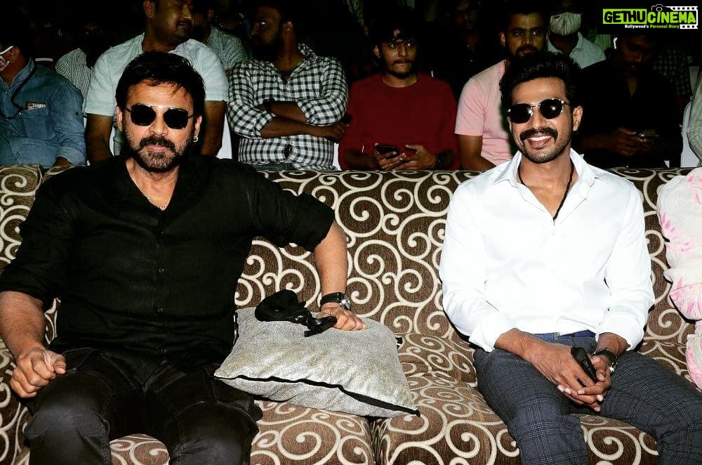 Vishnu Vishal Instagram - Pics from the #Aranya Pre-release event today.. Thank you @venkateshdaggubati garu, Sekhar Kammula garu and Sai Madhav Burra garu for gracing the event 🙏😊 #AranyaOnMarch26th @ranadaggubati @erosnow @jwalagutta1 @zyhssn