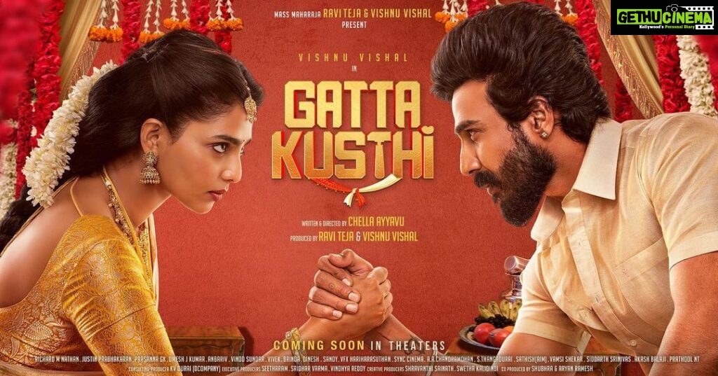 Vishnu Vishal Instagram - Here is the second look of #GattaKusthi #MattiKusthi, such a pleasure working with @aishu__ in this film 😊 See you soon in theatres! #GattaKusthiSecondLook #MattiKusthiSecondLook @vvstudioz @raviteja_2628 @rtteamworksofficial #aishwaryalekshmi #ChellaAyyavu @richardmnathan @prabhakaranjustin @editor_prasannagk #UmeshJKumar @anbariv_action_director @thanga_18 @shravanthis @swethakakarlapudi @sridharthestar @vindhyareddi @teamaimpro @decoffl @kvdurai @sidwavez