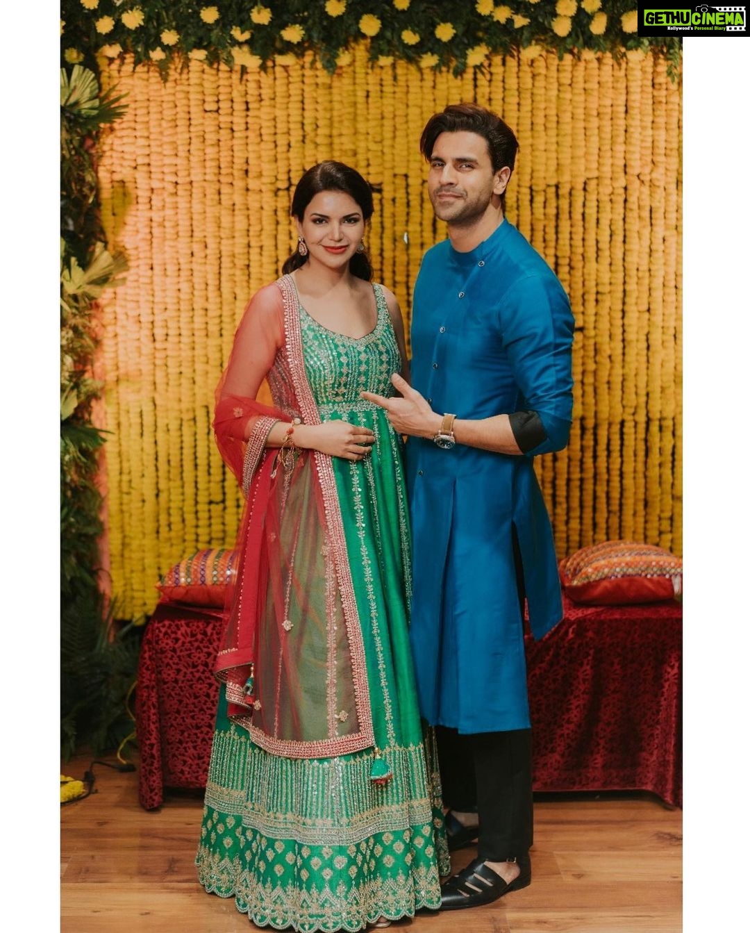 Vivek Dahiya - 58.7K Likes - My personal PR, my defence attorney, my partner in crime, my mirror, my witness to the best and worst of me @riyadahiya_ has found her charming prince @raulzer0 and we are smiling with them.
Please shower your love blessings on Riya & Rahul as they embark on a beautiful journey holding hands.
#RRMehndiNight
My outfit @rachitkhannaofficial
Styled by @stylebysugandhasood