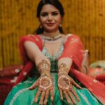 Vivek Dahiya Instagram - My personal PR, my defence attorney, my partner in crime, my mirror, my witness to the best and worst of me @riyadahiya_ has found her charming prince @raulzer0 and we are smiling with them. Please shower your love blessings on Riya & Rahul as they embark on a beautiful journey holding hands. #RRMehndiNight My outfit @rachitkhannaofficial Styled by @stylebysugandhasood