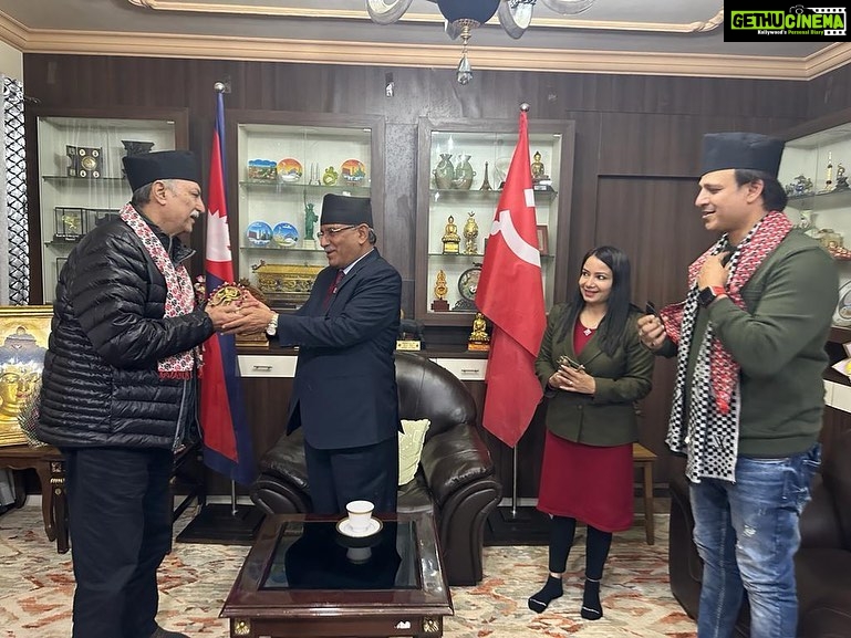 Vivek Oberoi Instagram - Congratulations shri @cmprachandaofficial on being elected as the Prime Minister of the beautiful Nepal for the third time now. Recently had the honour to meet you; the warmth and love with which you welcomed us reflects the humility and cultural compassion of the country #PrachandaKamalDahal #Nepal #potd #congratulations