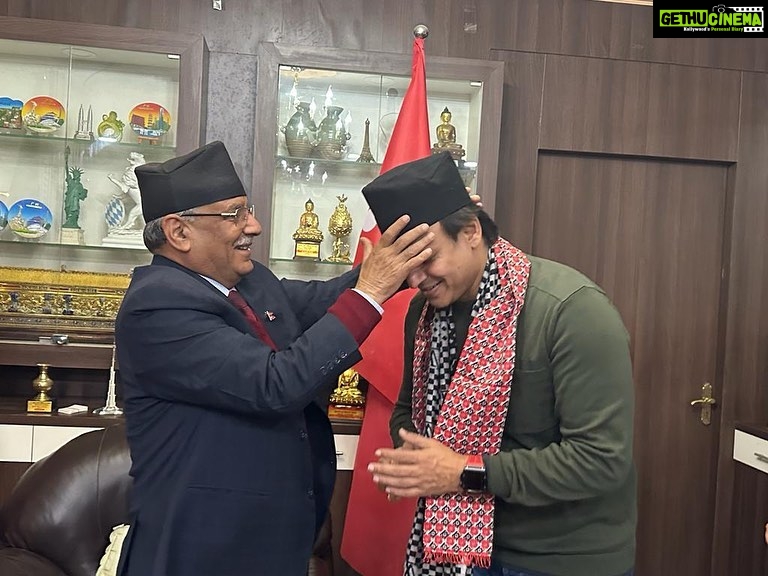 Vivek Oberoi Instagram - Congratulations shri @cmprachandaofficial on being elected as the Prime Minister of the beautiful Nepal for the third time now. Recently had the honour to meet you; the warmth and love with which you welcomed us reflects the humility and cultural compassion of the country #PrachandaKamalDahal #Nepal #potd #congratulations