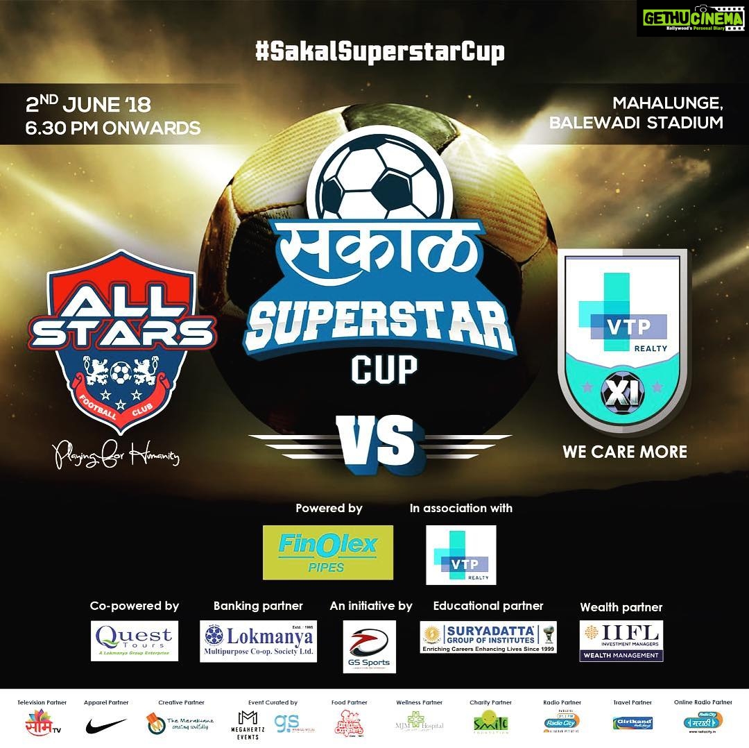 Vivian Dsena Instagram - See you in Pune on 2nd of June @walia_bunty @allstarsfc_pfh