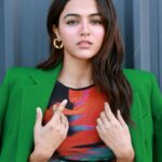 Wamiqa Gabbi Instagram - 💚🦖🌿🌱☘️🍃 . Dress @zara Blazer @massimodutti Jewellery @shoplune Heels @stevemadden Styling @dhruvadityadave MUA @cocoballucci_ Hair @ishanhairstylist Photography @itskrajofficial