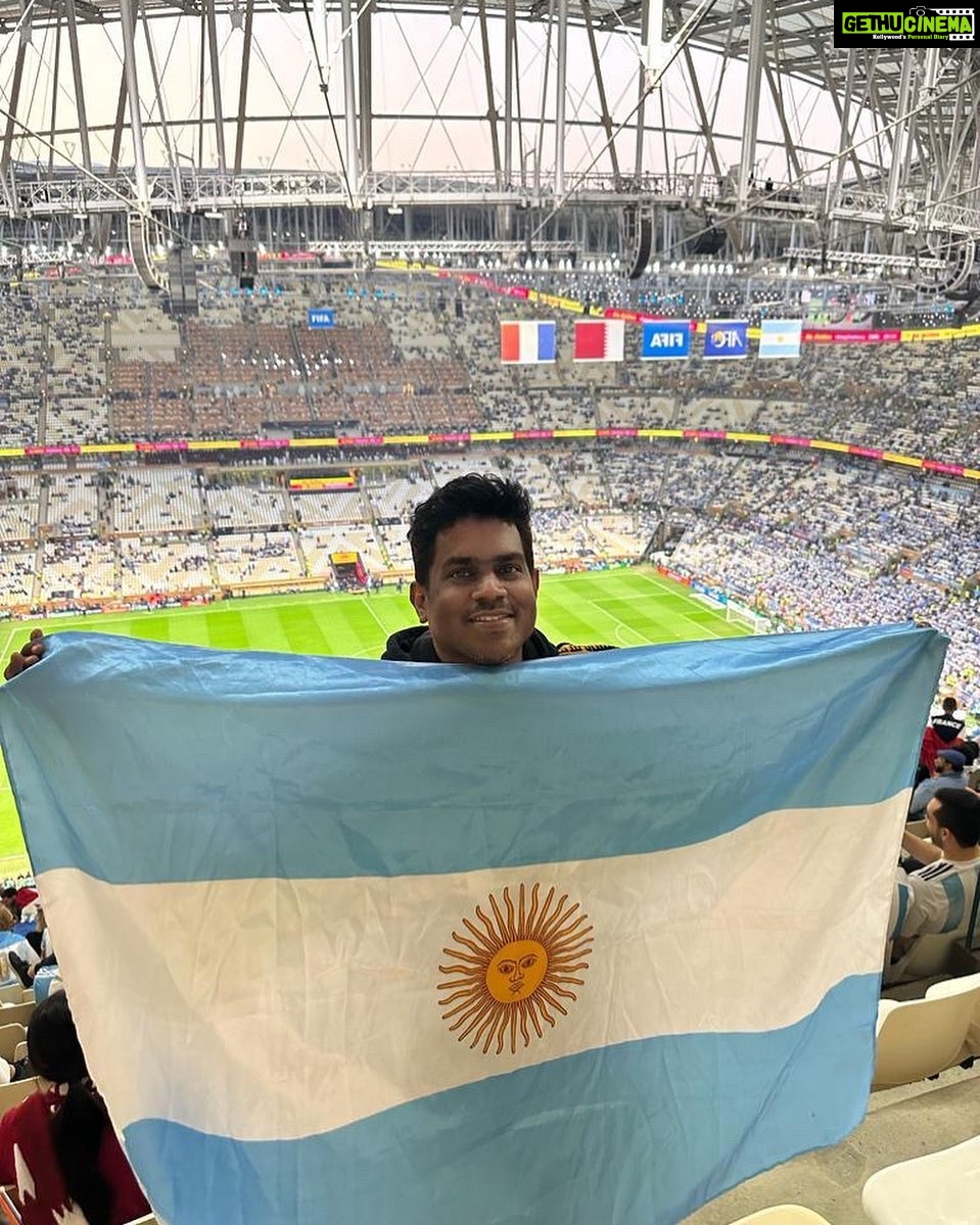 Yuvan Shankar Raja Instagram - Still can’t get over The Ultimate Finals! Happy to have witnessed it live Vamos Argentina 🇦🇷 #fifaworldcup2022 #lionelmessi #argentina