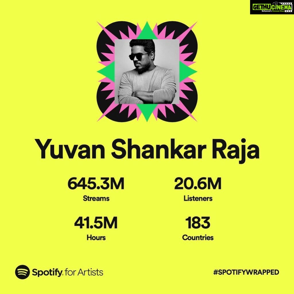 Yuvan Shankar Raja Instagram - ❤️ @spotifyindia #spotifywrapped