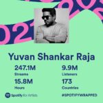 Yuvan Shankar Raja Instagram – #spotifywrapped @spotifyindia @spotify