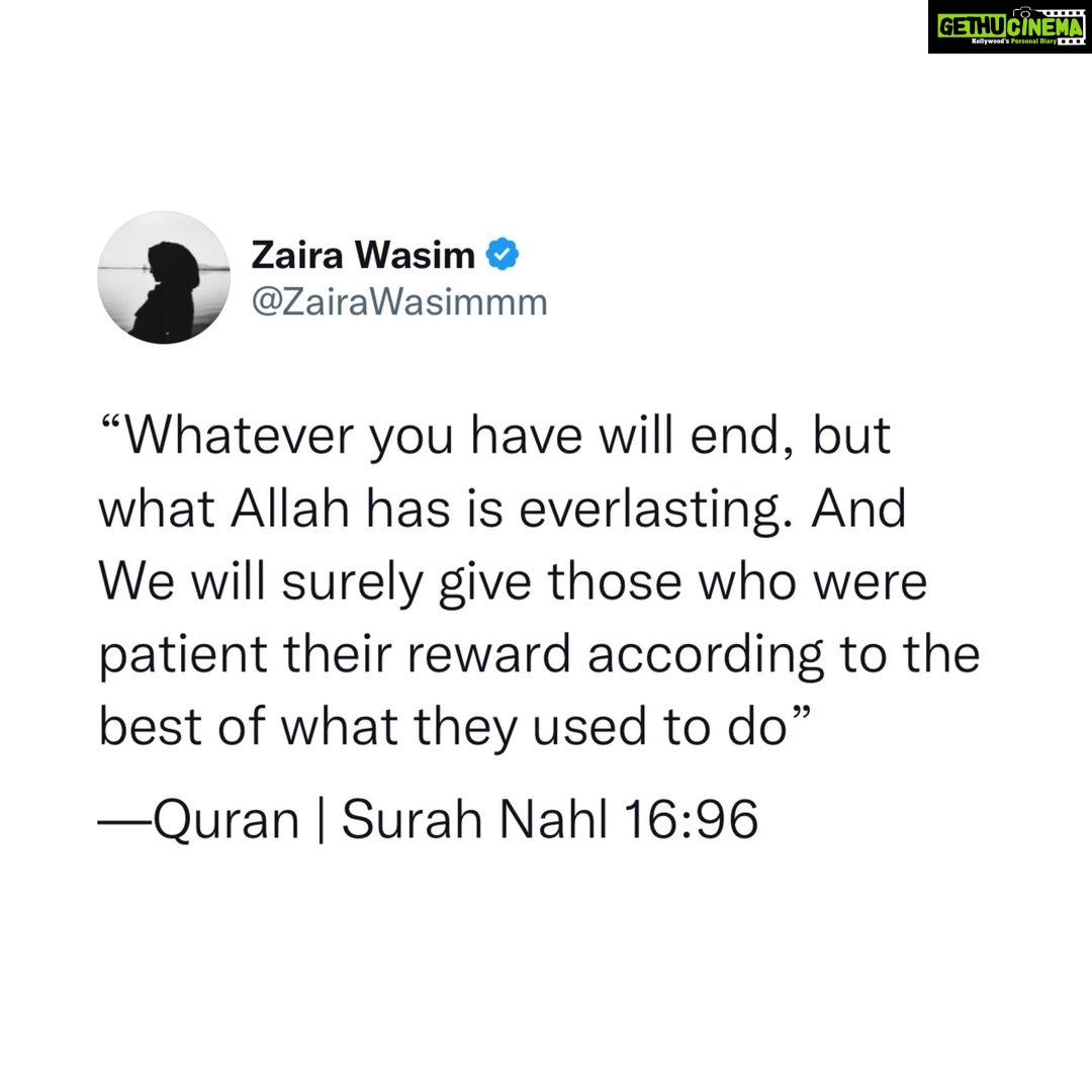 Zaira Wasim - 49.1K Likes -