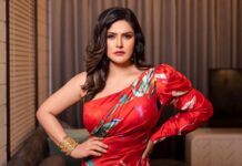 Zareen Khan Instagram - 🌺 Outfit by : @mandirawirkhq Jewellery by : @pohumaljeweller Style by : @kmundhe4442 HMU - @tanyamakeoverofficial 📸- @Lobonolan #ZareenKhan