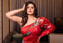 Zareen Khan Instagram - 🌺 Outfit by : @mandirawirkhq Jewellery by : @pohumaljeweller Style by : @kmundhe4442 HMU - @tanyamakeoverofficial 📸- @Lobonolan #ZareenKhan