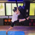 Zareen Khan Instagram - 🧘🏻‍♀️ @ravindra.rawat_ #Aerial #Yoga #AerialYoga #TransformationTuesday #ZareenKhan Diva Yoga