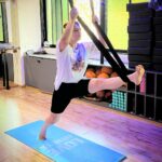 Zareen Khan Instagram - 🧘🏻‍♀️ @ravindra.rawat_ #Aerial #Yoga #AerialYoga #TransformationTuesday #ZareenKhan Diva Yoga