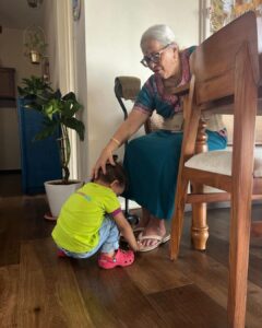 Addite Shirwaikar Malik Instagram - Every first is special.. Mimi says..My first school uniform, I love it as green is  my fav colour too.. It was indeed a Happy First day , new friends, new teachers , new toys.. I loved it all..Mimi & Baba told me to remember just one thing while I head out to explore ‘Be yourself’