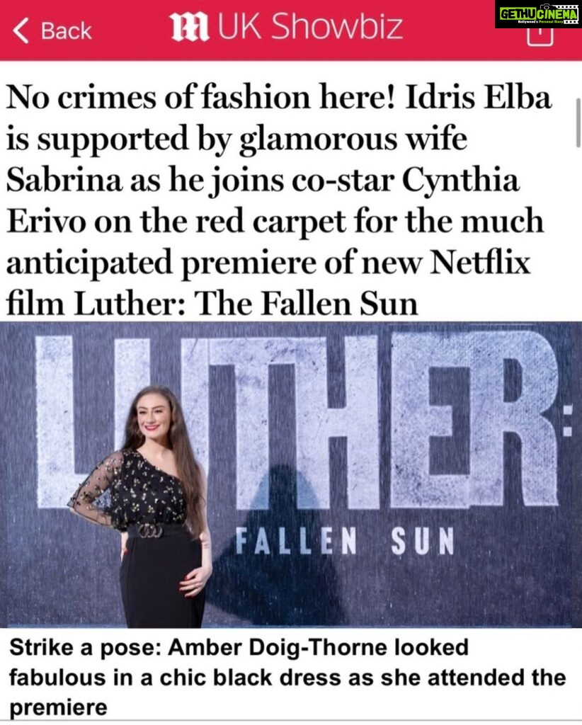 Amber Doig Thorne Instagram - Happy Friday!What was the highlight of your week? Mine was the Luther World Premiere 😍 I loved the TV show so was VERY excited to watch the film sequel “Luther: The Fallen Sun” - and it was everything I hoped it would be! Idris Elba and Andy Serkis we’re fantastic as always 🔥 Thank you @netflixuk @streamlinepr for a wonderful evening ❤️ 👗 Adele Sequinned Dress from @phaseeight 📍 World Premiere of “Luther: The Fallen Sun” ❤️ #Luther #lutherthefallensun #idriselba #premiere #filmpremiere #filmpremier #moviepremiere #moviepremier #premiere #premier #amberdoigthorne #ambzdt #redcarpet #redcarpetstyle #redcarpetlook #redcarpetfashion #redcarpetdress #redcarpetlooks #redcarpetmakeup #redcarpetdresses #redcarpetready #redcarpetmoment #redcarpetmoments #redcarpetpremiere #redcarpetmanicure #redcarpethair #redcarpetjewelry BFI IMAX