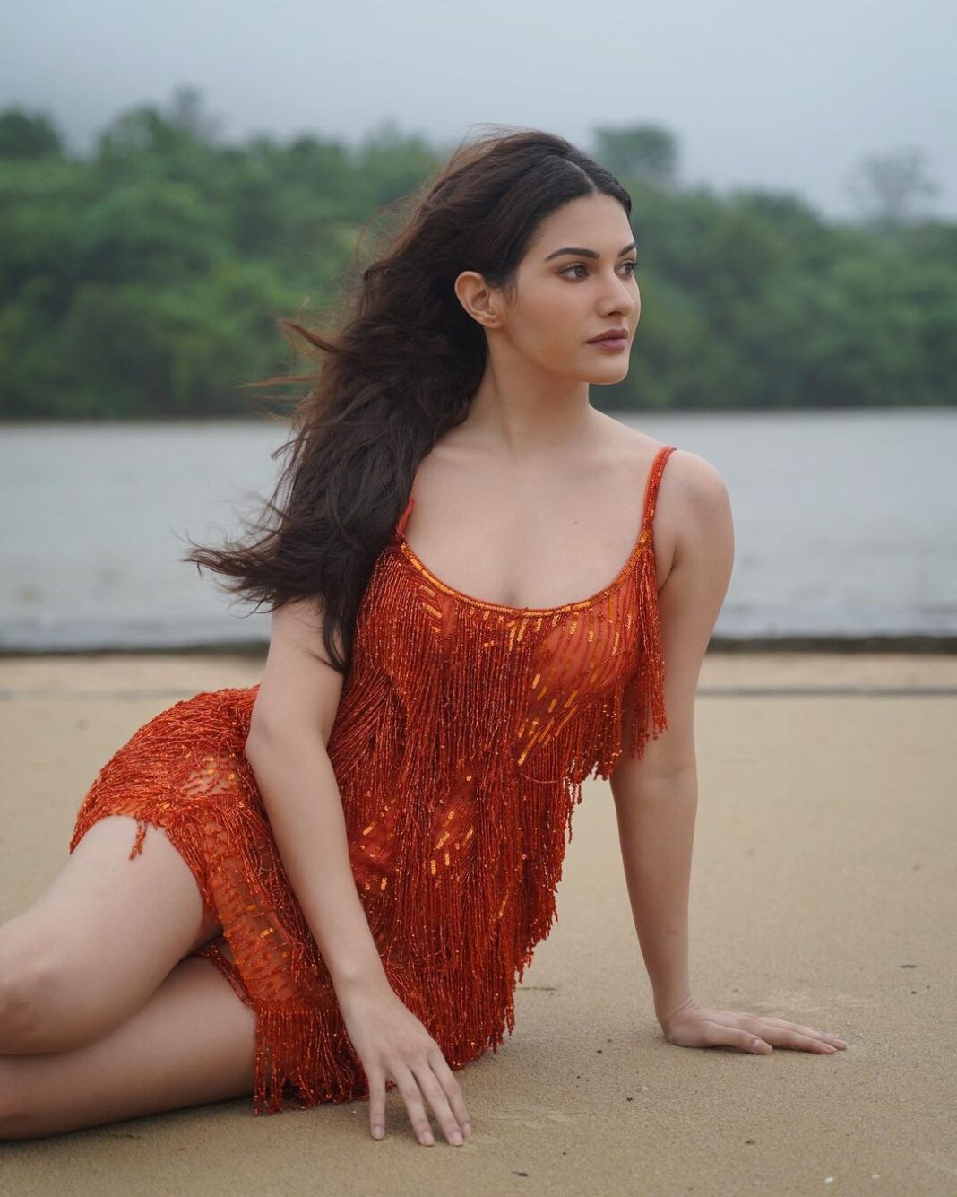 Amyra Dastur Instagram - “To escape and sit quietly on the beach - that’s my idea of paradise.” - #emeliawickstead . . . 📸 @dieppj Styled by @malvika_tater Wearing @naeemkhannyc Hair @mugshotbyzeba MUA @miimoglam Canary Islands Resort & Spa