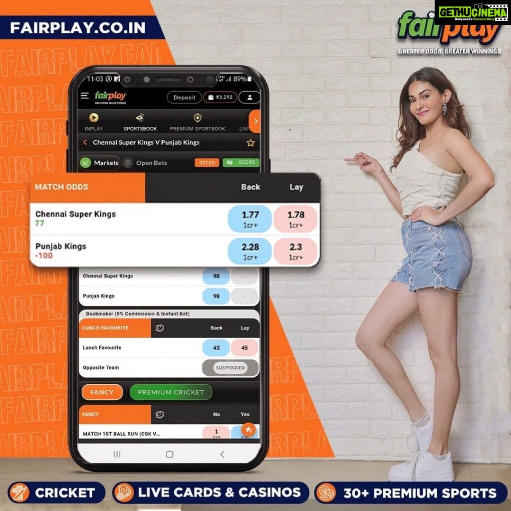 Amyra Dastur Instagram - Use Affiliate Code AMYRA300 to get a 300% first and 50% second deposit bonus. IPL is in an exciting second half, full of twists and turns. Don't miss out on placing bets on your favourite teams and players only with FairPlay, India's best sports betting exchange. 🏆🏏 Make it big by playing on your favorite teams and players. Plus, get an exclusive 5% loss-back bonus on every IPL match. 💰🤑 Don't miss out on the action and make smart play with FairPlay. 😎 Instant Account Creation with a few clicks! 🤑300% 1st Deposit Bonus & 50% 2nd Deposit Bonus, 9% Recharge/Redeposit Lifelong Bonus/10% Loyalty Bonus/15% Referral Bonus 💰5% lossback bonus on every IPL match. 👌 Best Market Odds. Greater Odds = Greater Winnings! 🕒⚡ 24/7 Free Instant Withdrawals Setted in 5 Minutes Register today, win everyday 🏆 @fairplay_india #IPL2023withFairPlay #IPL2023 #IPL #Cricket #T20 #T20cricket #FairPlay #Cricketlovers #Betandwin #IPL2023Live #IPL2023Season #ipl2023matches #cricketbetwinrepeat