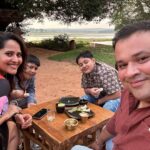 Anasuya Bharadwaj Instagram - Mother Nature doesn’t need a filter.. 🌅..something I look upto 💛🧡 #GoldenHourGlow 🌟🧿 @susank.bharadwaj 👨‍👩‍👦‍👦❤️🧿